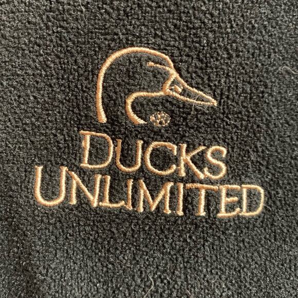 Ducks Unlimited black fleece zip up jacket, size M - Picture 3 of 8